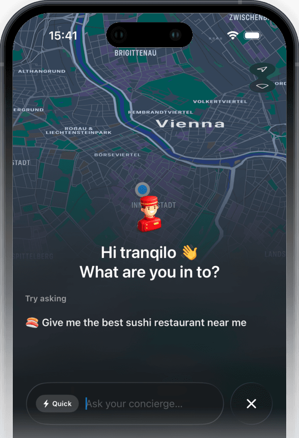 Frag den KI-Concierge in the Trepai app